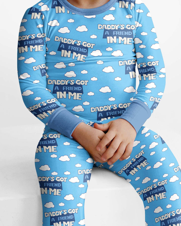 Daddy's Got A Friend In Me Bamboo Two Piece Long Sleeve Pajama Set