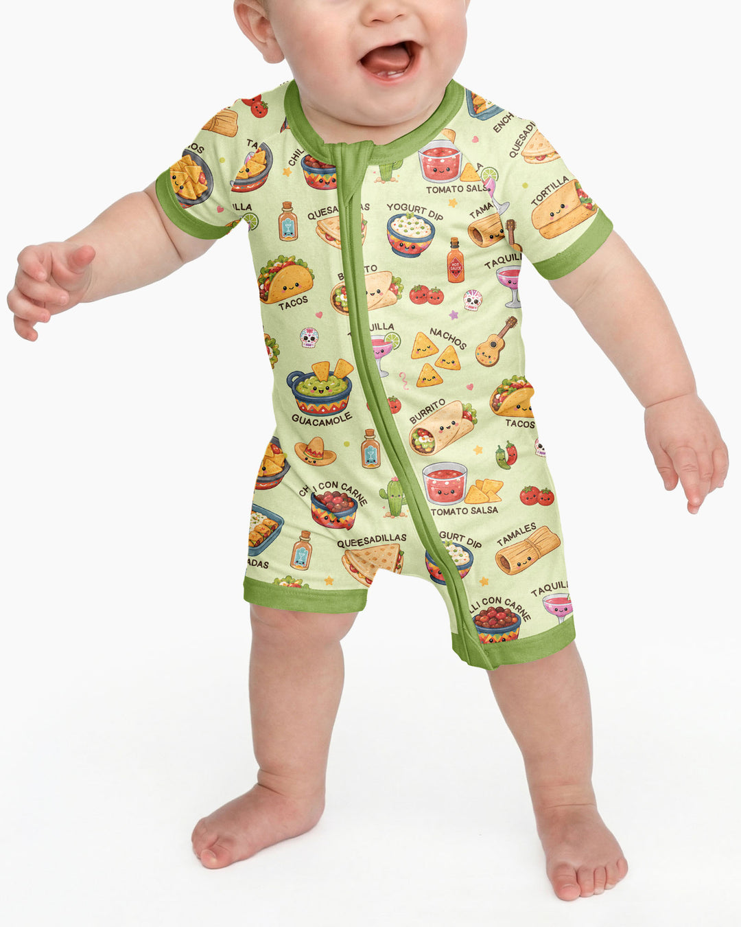 Kawaii Mexican Food Bamboo Shorty Zippy