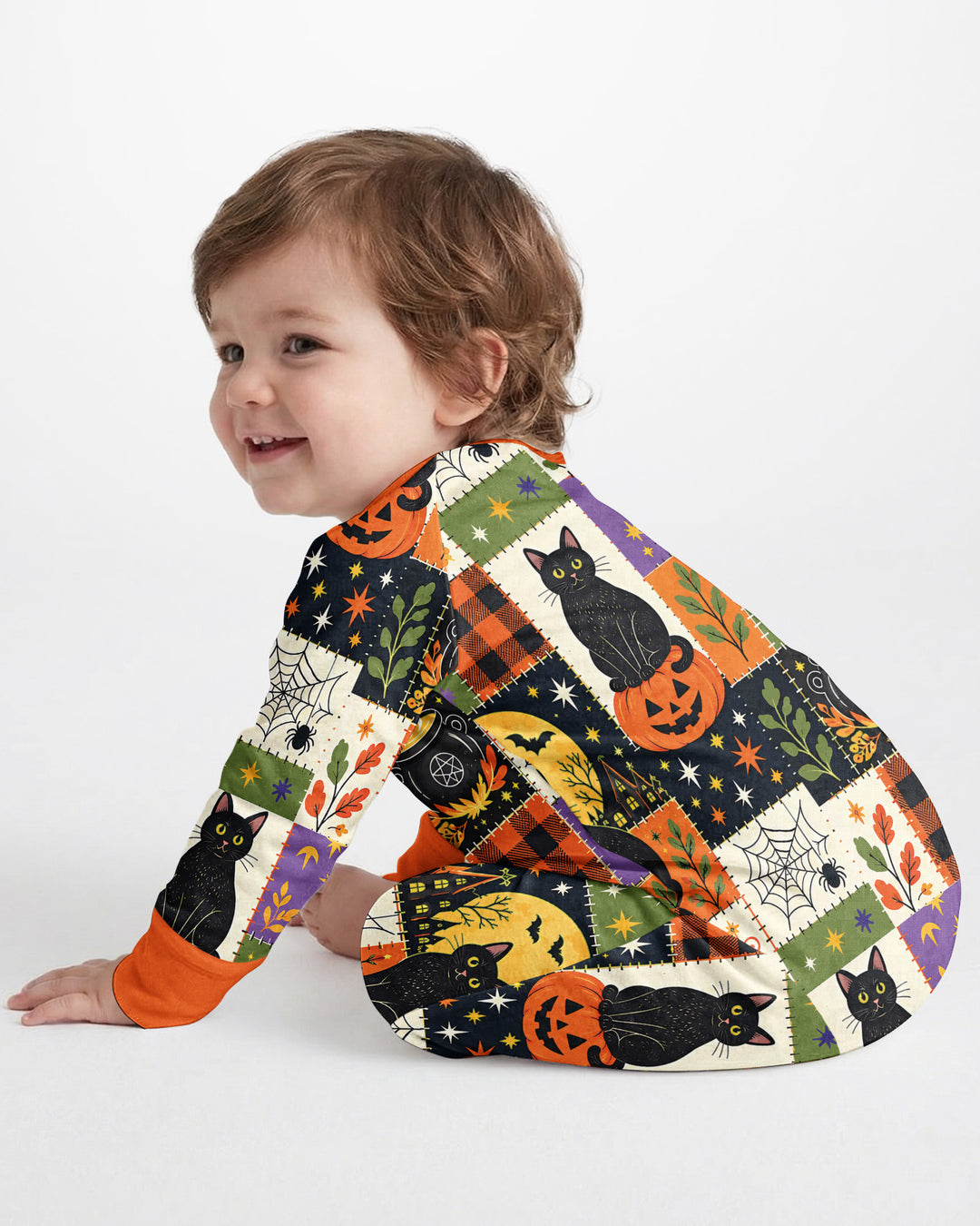 Halloween Black Cat Patchwork Bamboo Convertible Zippy