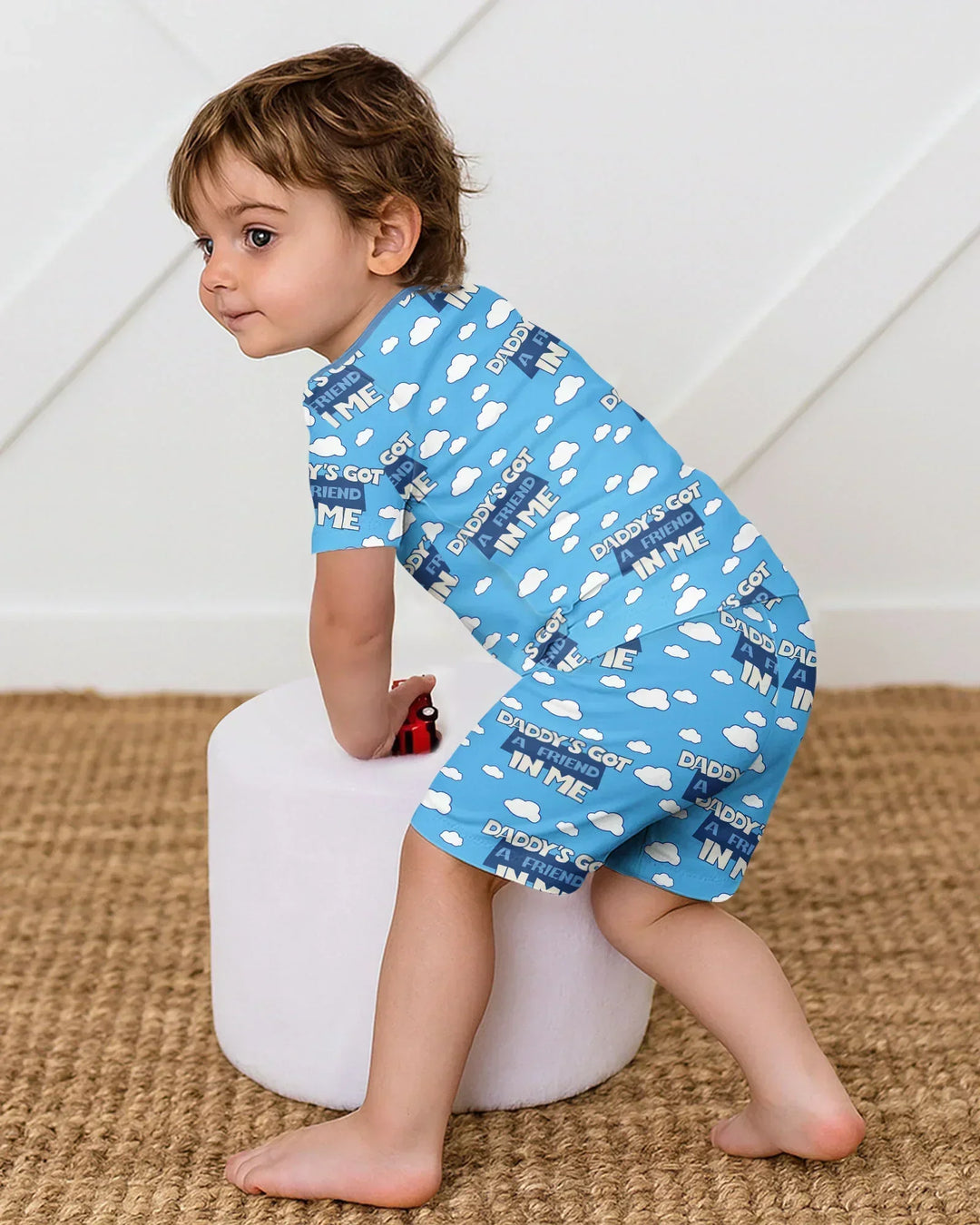 Daddy's Got A Friend In Me Bamboo Two Piece Short Sleeve Shorts Pajama Set
