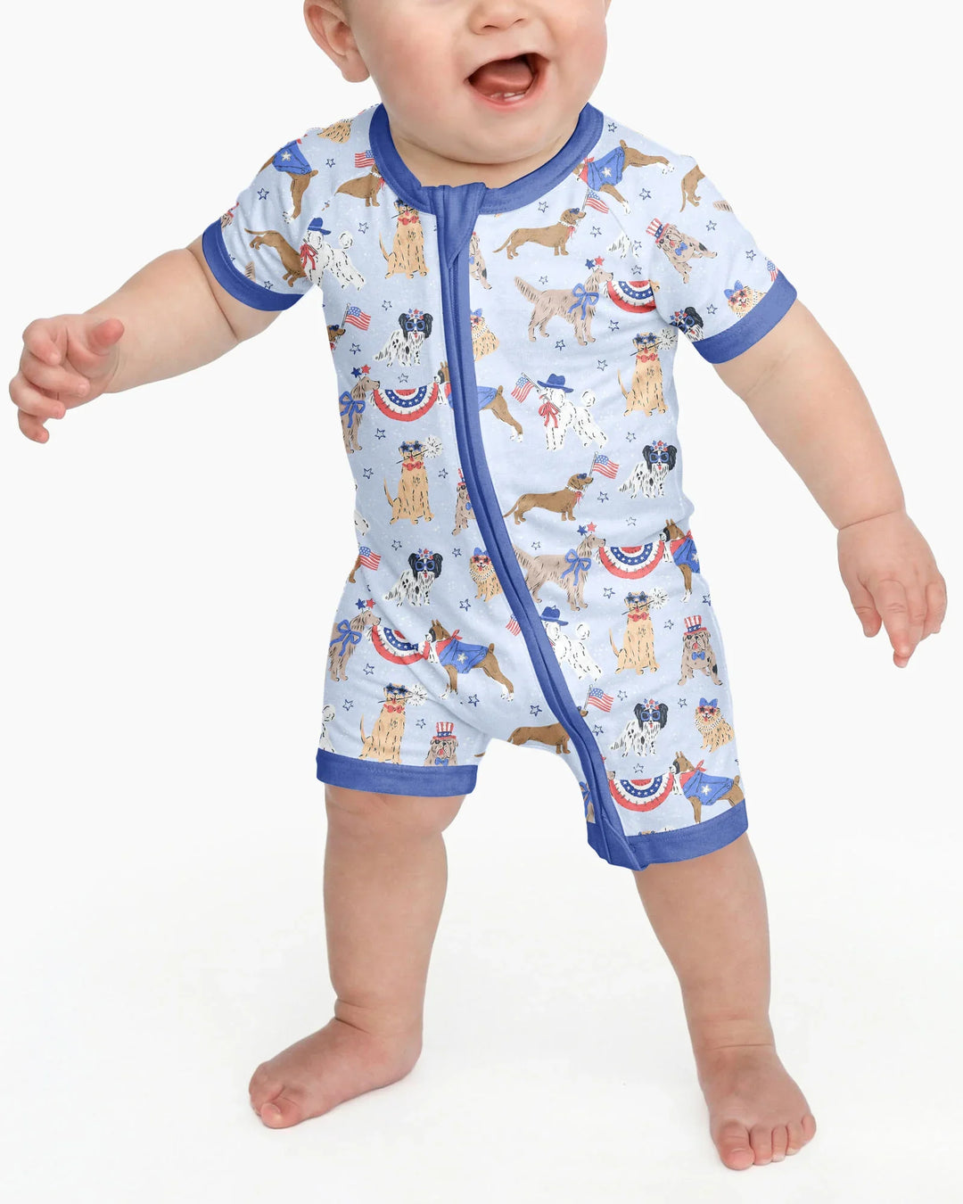 Patriotic Pups Family Matching Bamboo Shorty Zippy
