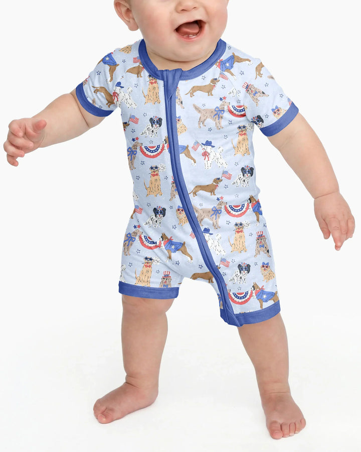 Patriotic Pups Family Matching Bamboo Shorty Zippy
