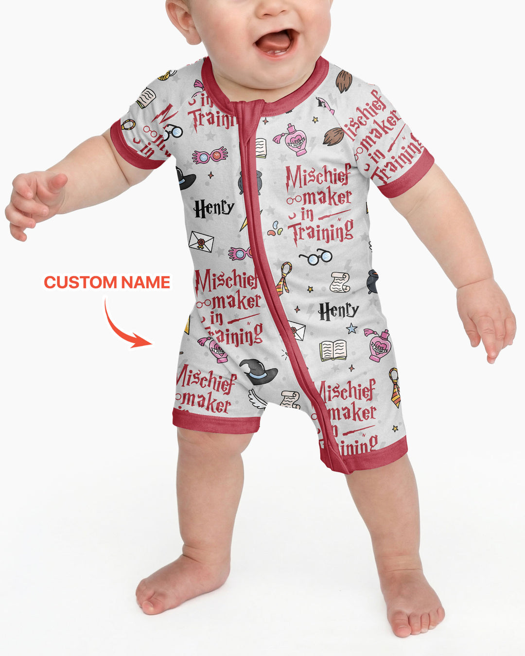 Custom Name Mischief Maker In Training Bamboo Shorty Zippy