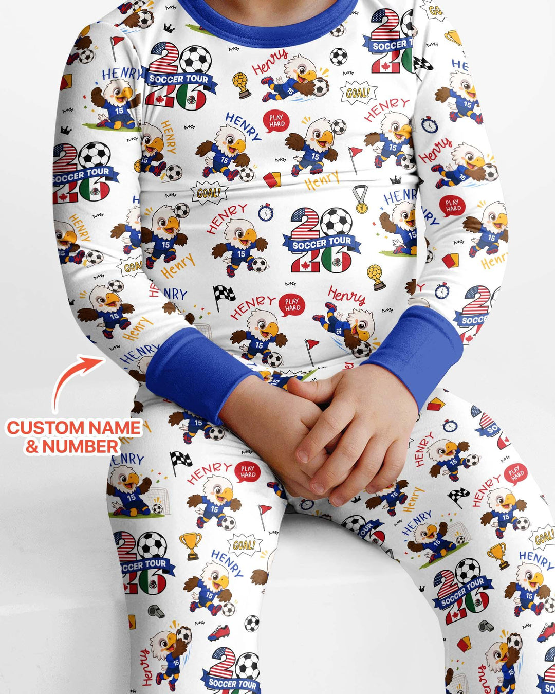 USA We Are Champions Soccer Tour 2026 Bamboo Two Piece Long Sleeve Pajama Set