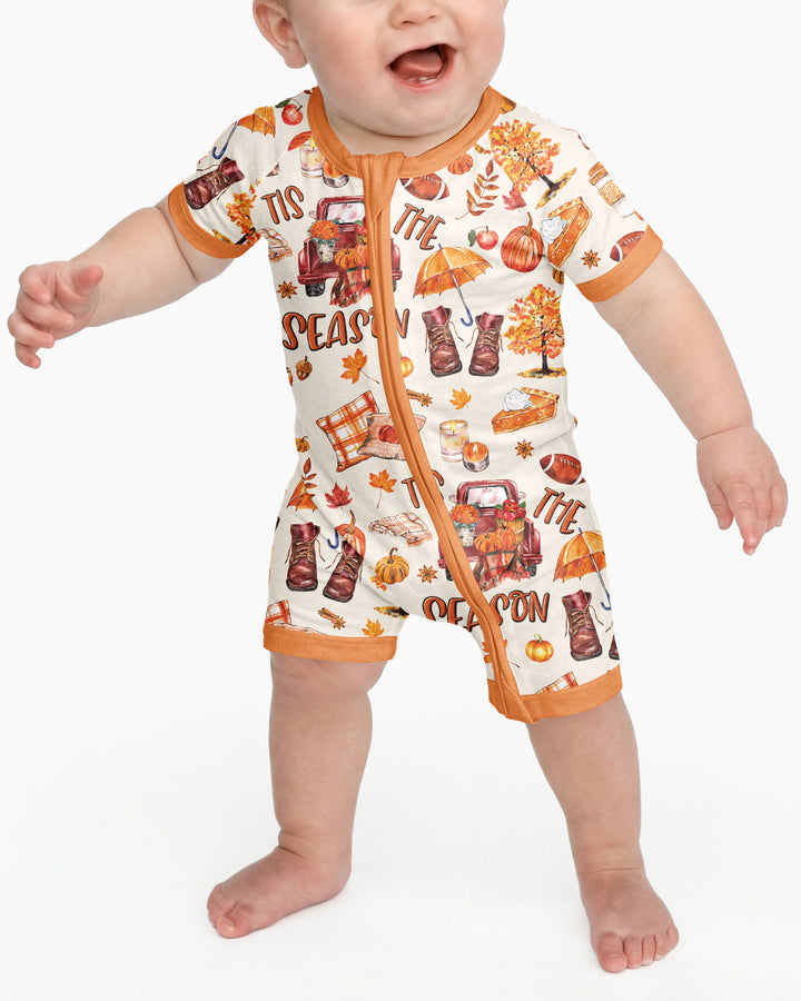 Fall Tis the Season Bamboo Shorty Zippy