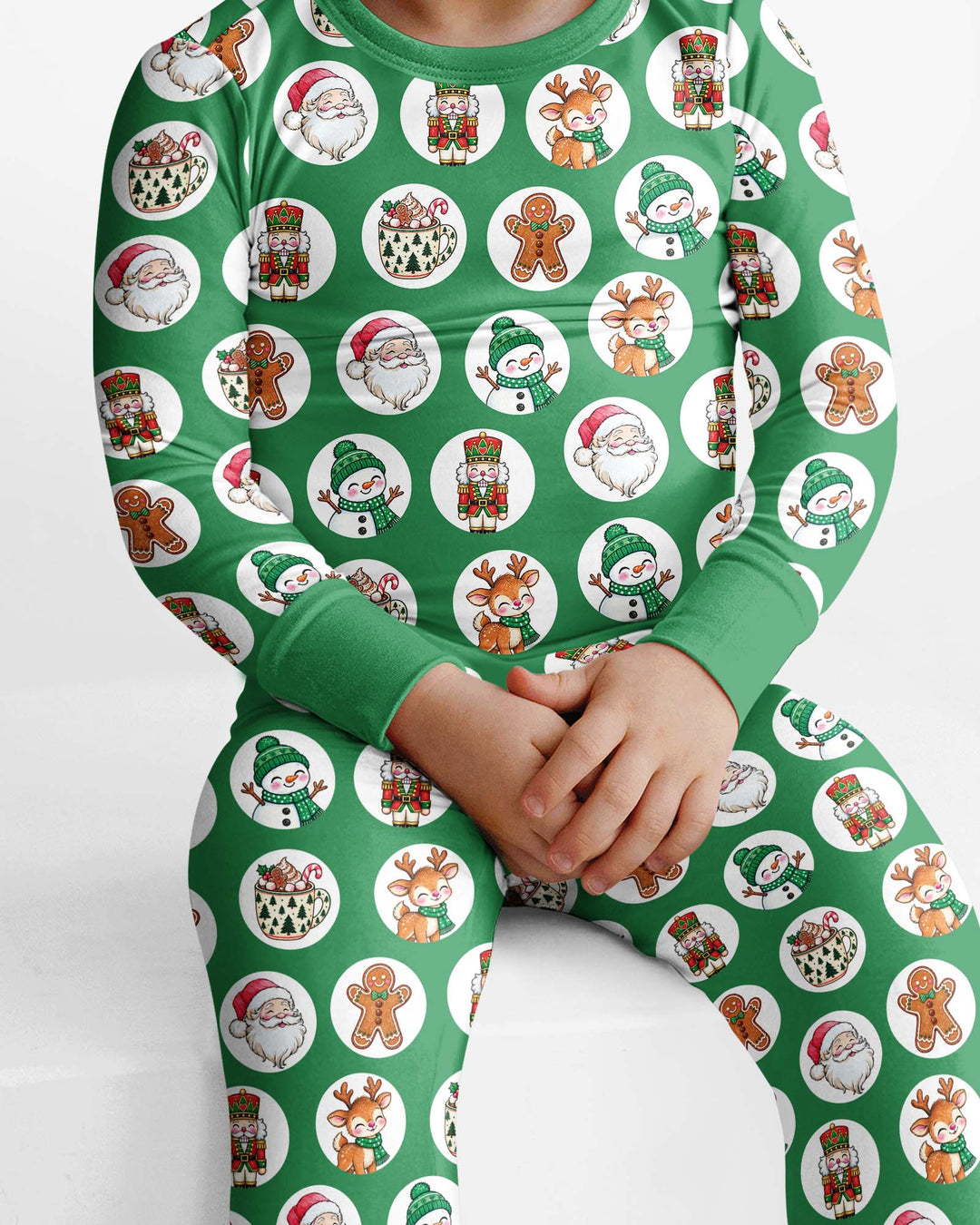Distressed Holiday Bamboo Two Piece Long Sleeve Pajama Set