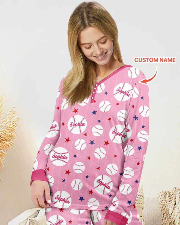Custom Name Rookie of The Year Matching Bamboo Women Pajama Set