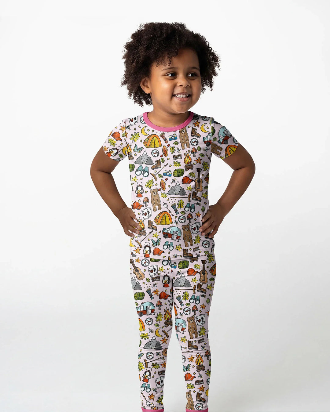 Funny Camper Family Matching Bamboo Two Piece Short Sleeve Pajama Set