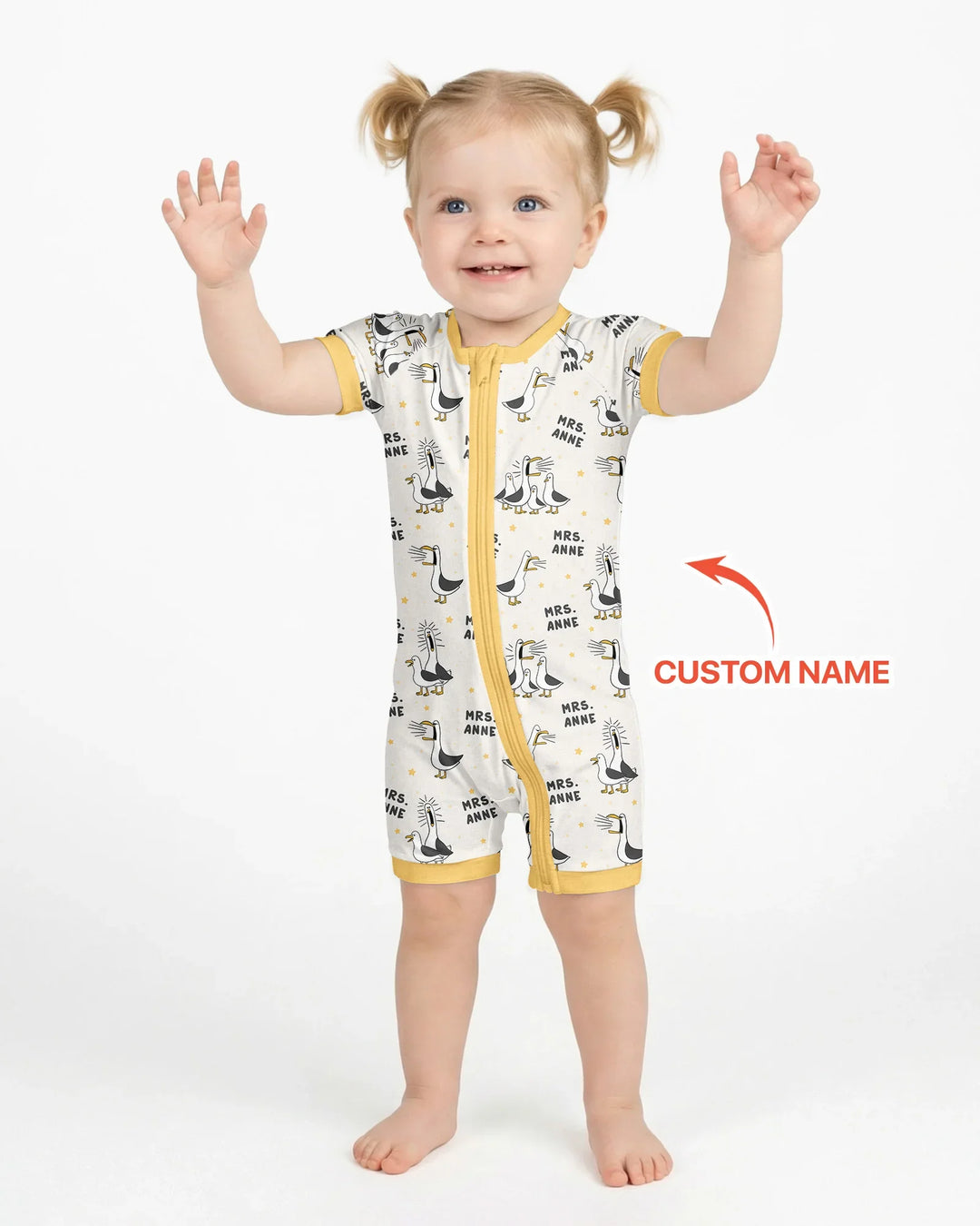 Custom Funny Seagulls Teacher Bamboo Shorty Zippy