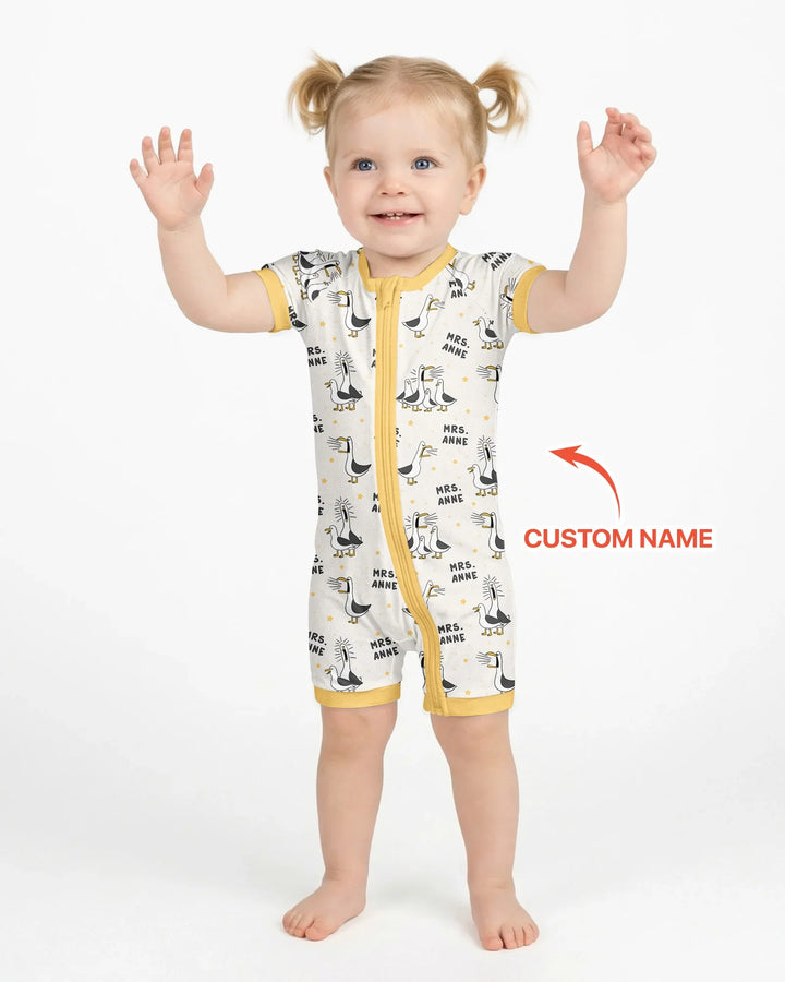 Custom Funny Seagulls Teacher Bamboo Shorty Zippy