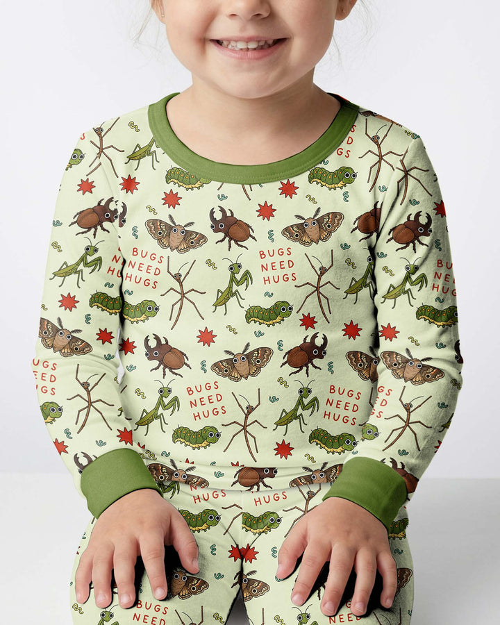 Cute Insect Friends Bamboo Two Piece Long Sleeve Pajama Set