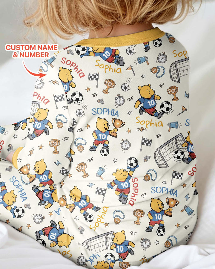 Personalized Classic Bear World Soccer Bamboo Convertible Zippy