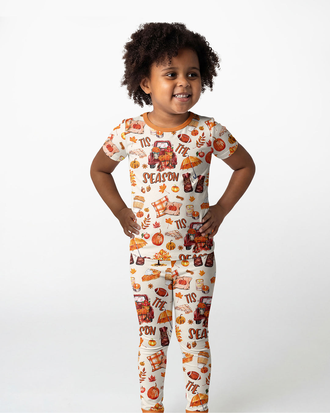 Fall Tis the Season Bamboo Two Piece Short Sleeve Pajama Set