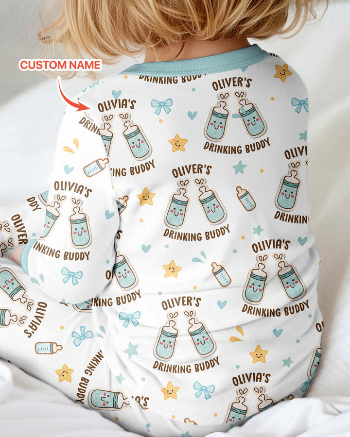 Custom Name Twin Drinking Buddies Bamboo Convertible Zippy