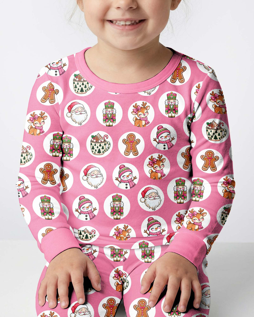 Distressed Holiday Bamboo Two Piece Long Sleeve Pajama Set