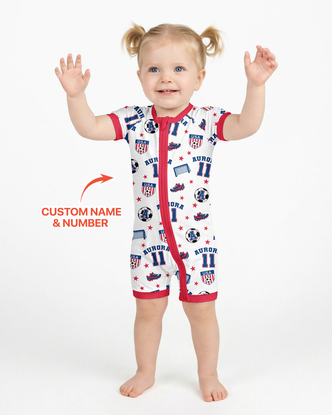 Custom Name Soccer Time Bamboo Shorty Zippy