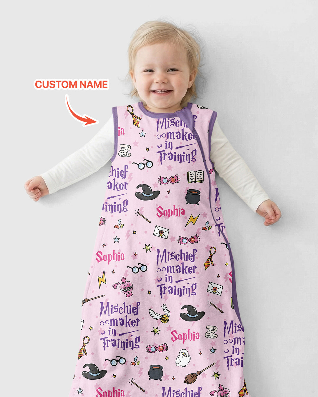 Custom Name Mischief Maker In Training Bamboo Sleep Bag