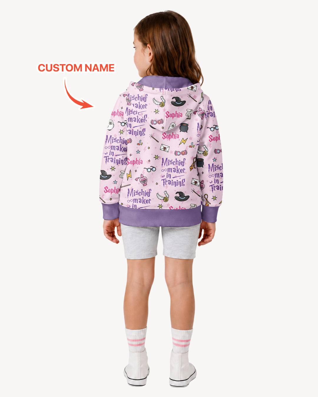 Custom Name Mischief Maker In Training Bamboo Zip Hoodie