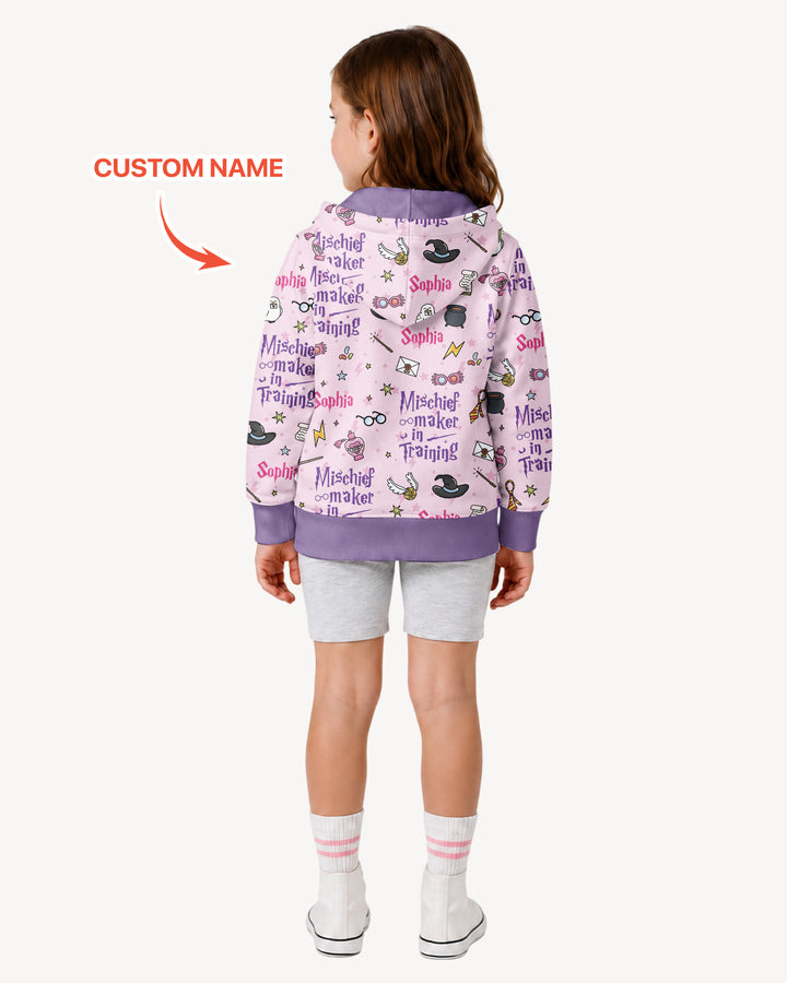 Custom Name Mischief Maker In Training Bamboo Zip Hoodie