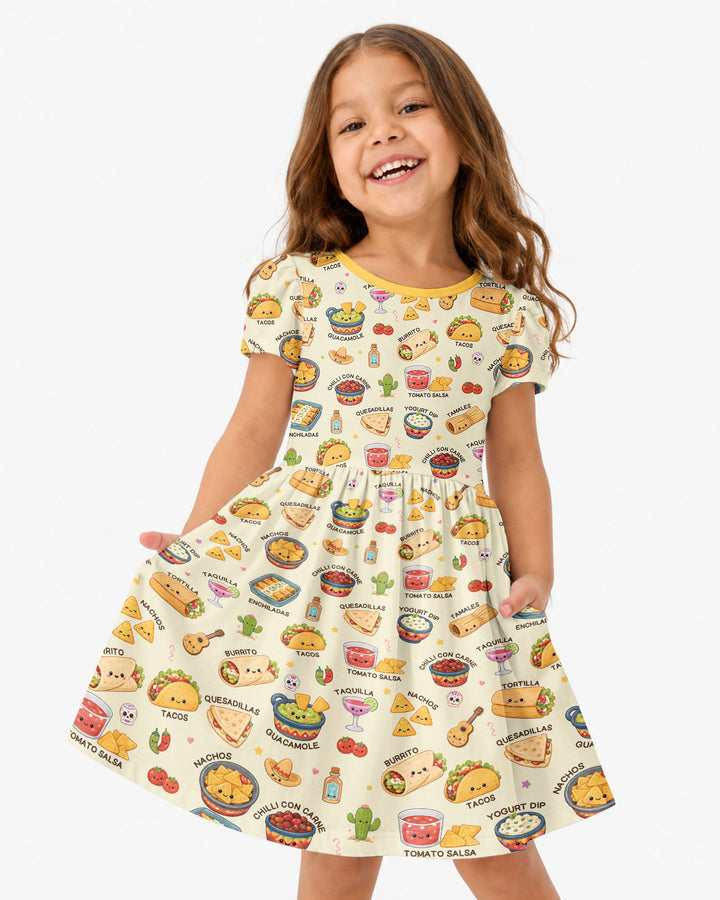 Kawaii Mexican Food Bamboo Twirl Dress