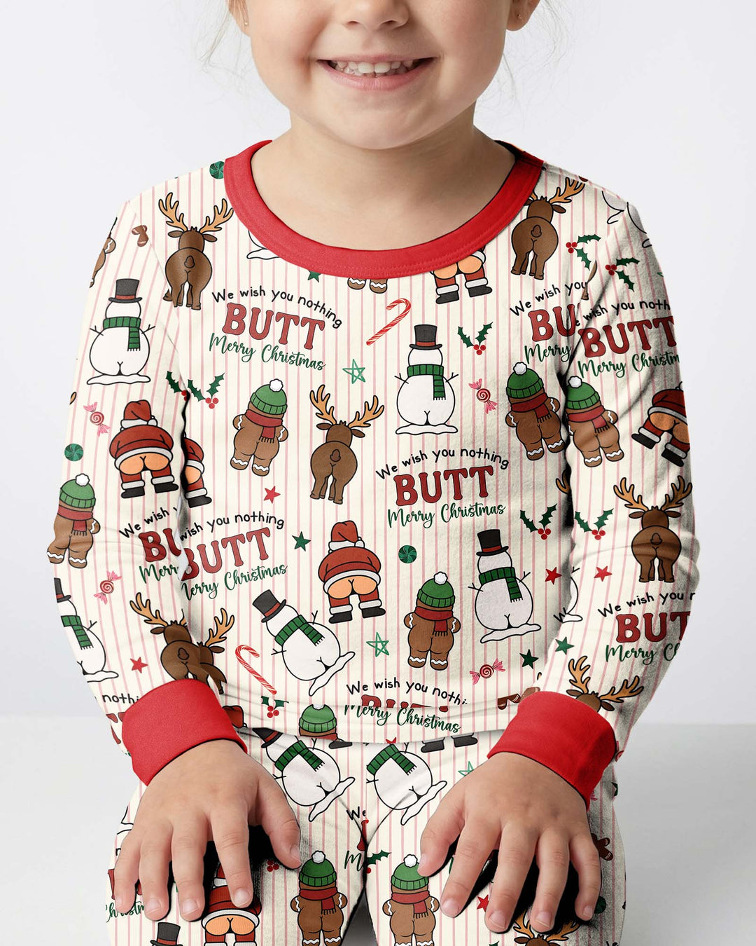 We Wish You Nothing Butt Merry Bamboo Two Piece Long Sleeve Pajama Set