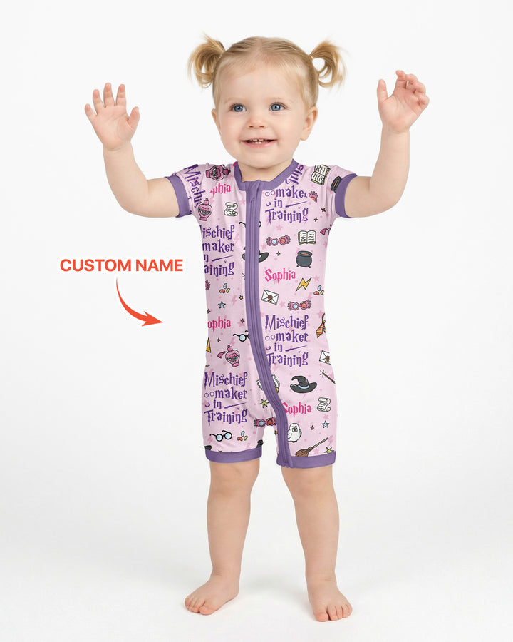 Custom Name Mischief Maker In Training Bamboo Shorty Zippy