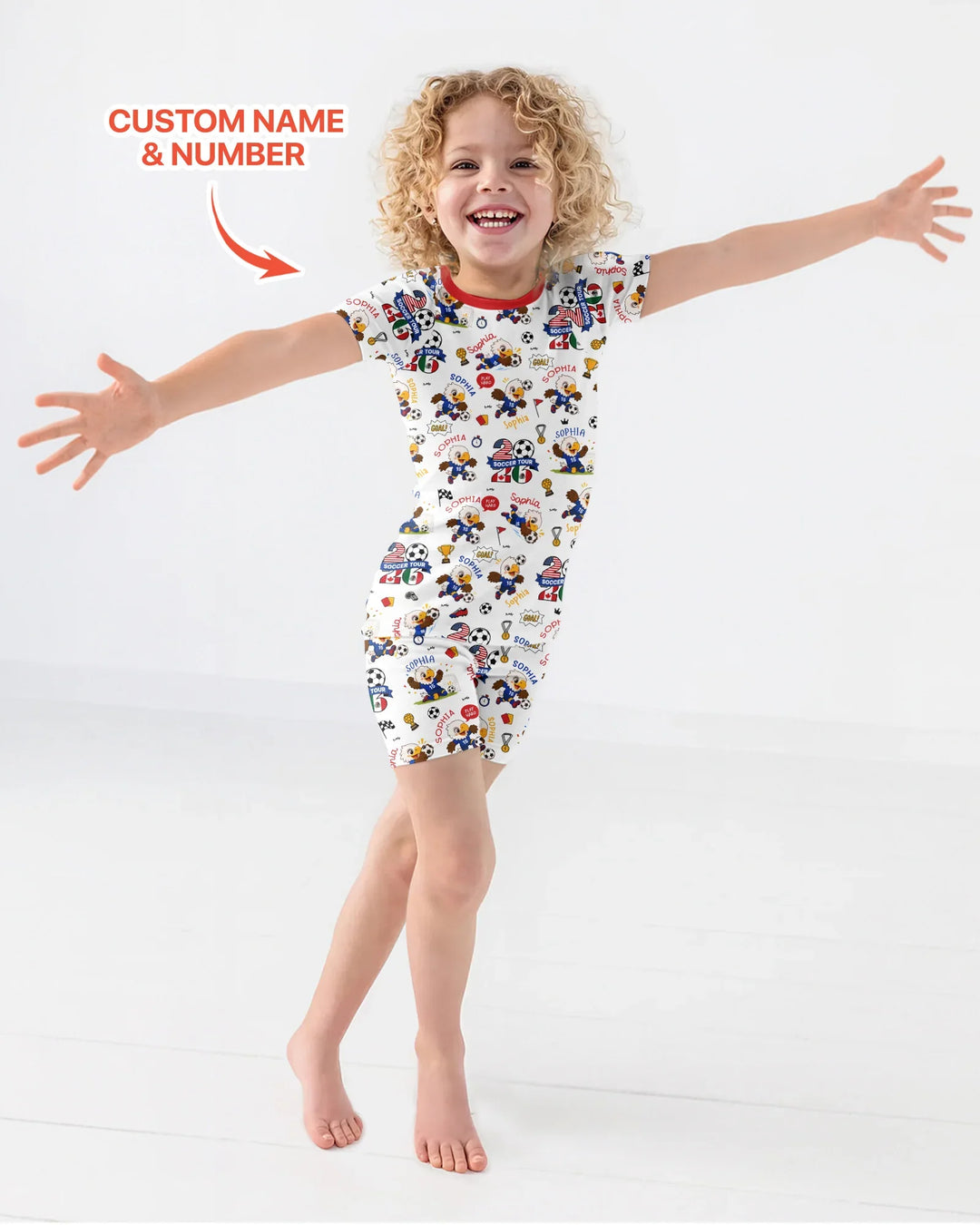 USA We Are Champions Soccer Tour 2026 Bamboo Two Piece Short Sleeve Shorts Pajama Set