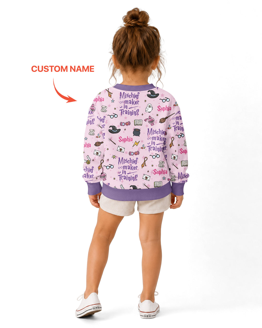 Custom Name Mischief Maker In Training Bamboo Crewneck Sweatshirt