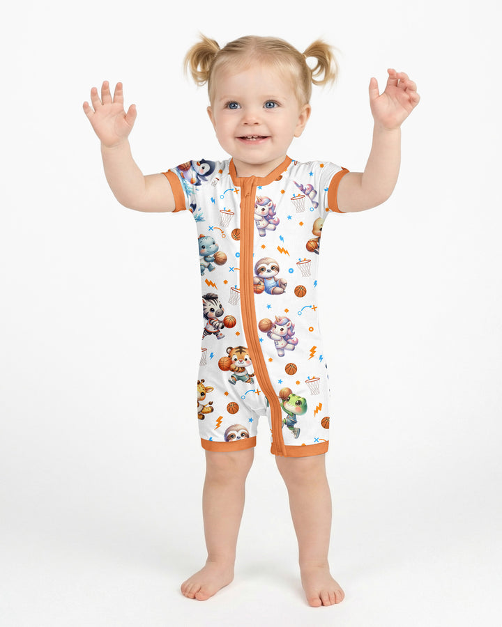 Cartoon Basketball Animals Bamboo Shorty Zippy