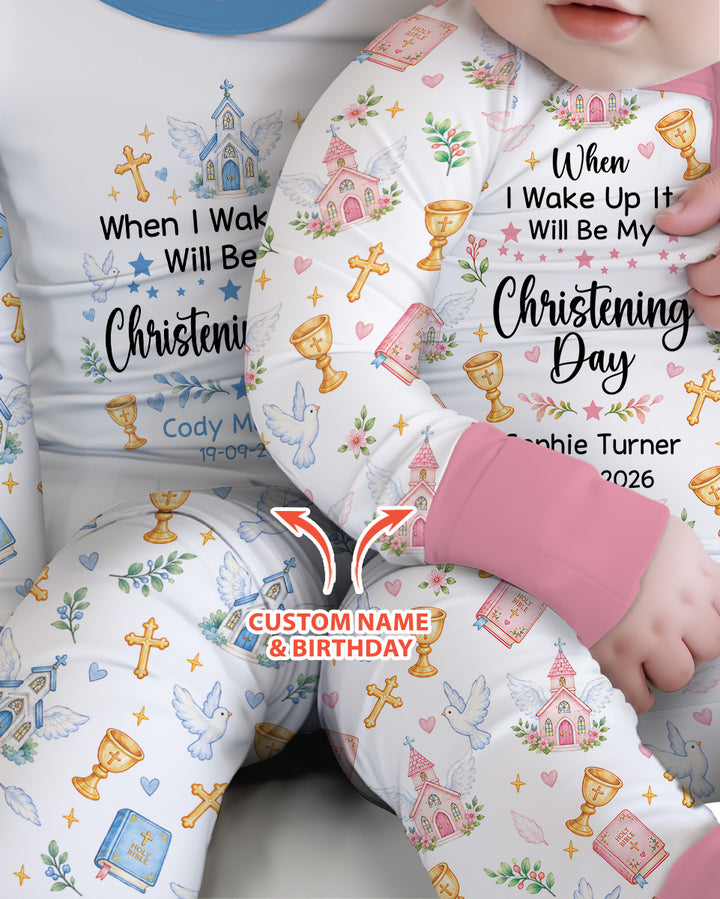 Personalized When I Wake Up It Will Be My Christening Day Bamboo Convertible Zippy