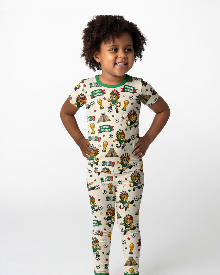 Jaguar 2026 Vamos Mexico Family Matching Bamboo Two Piece Short Sleeve Pajama Set