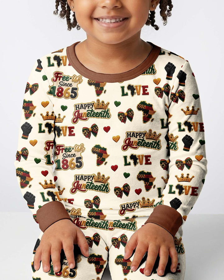 Juneteenth Free-ish Since 1865 Bamboo Two Piece Long Sleeve Pajama Set