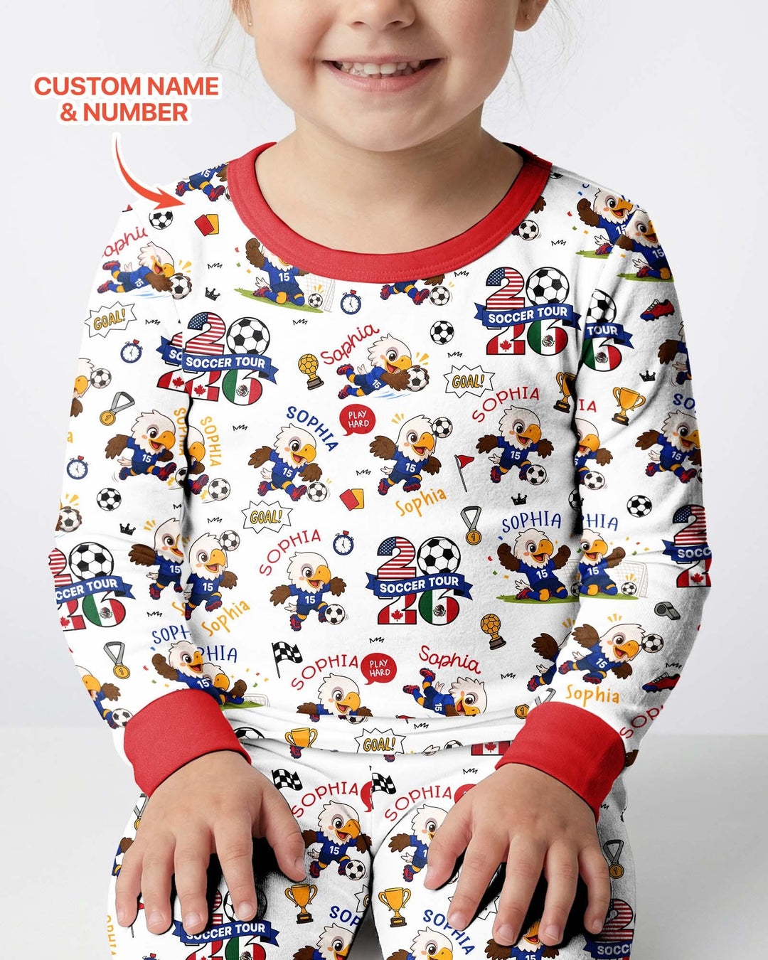 USA We Are Champions Soccer Tour 2026 Bamboo Two Piece Long Sleeve Pajama Set