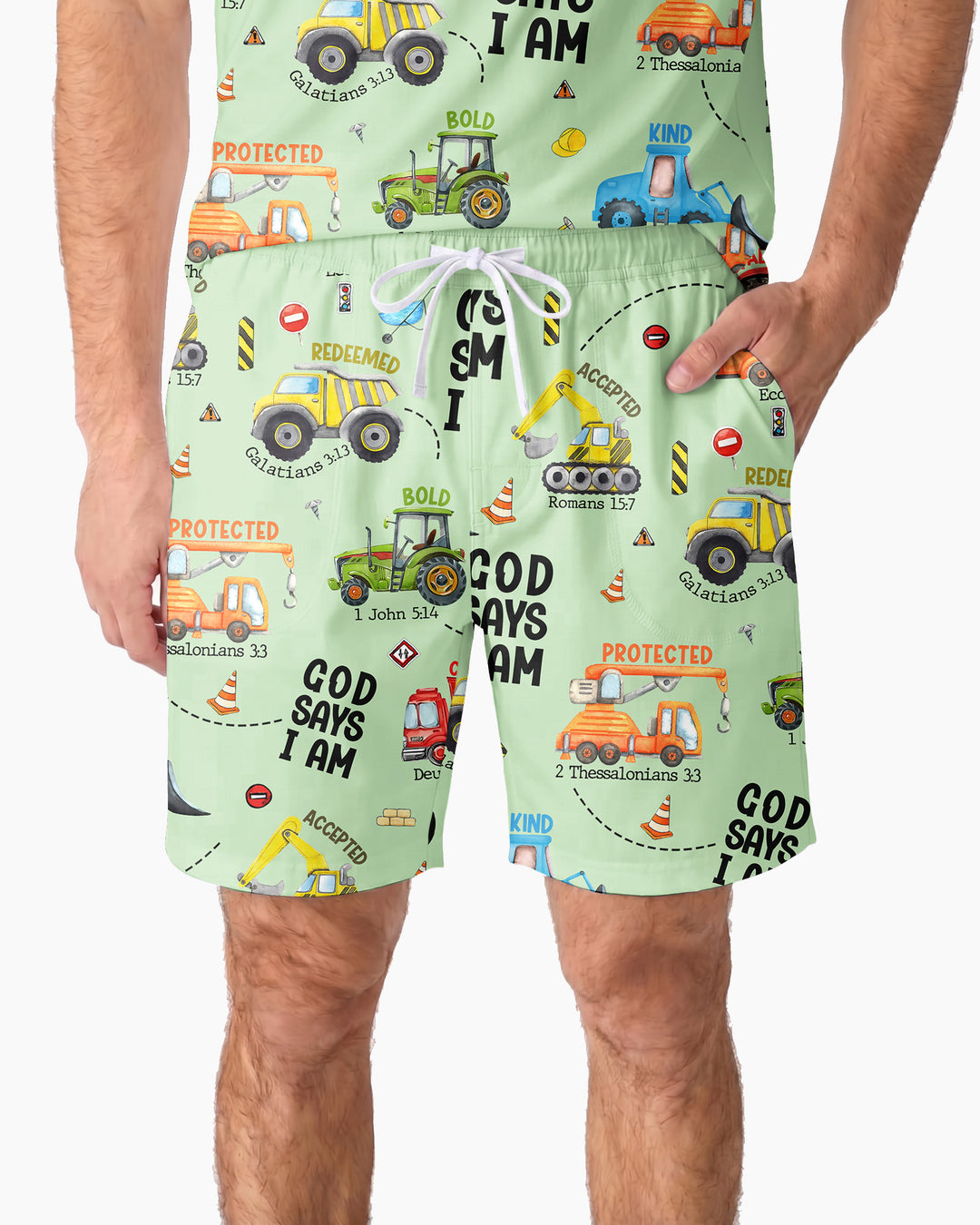 God Says I Am Men Short Sleeve Short Pajama Set