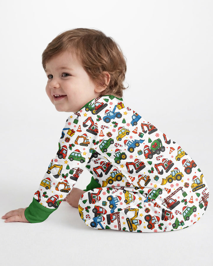 Excavator Christmas Trucks Bamboo Convertible Zippy