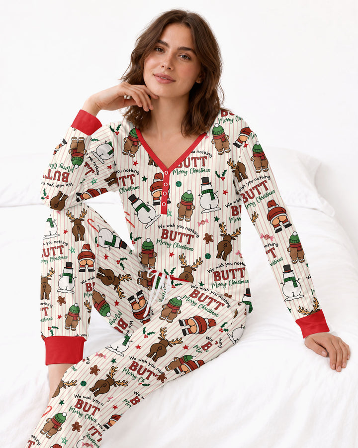 We Wish You Nothing Butt Merry Bamboo Women Pajama Set