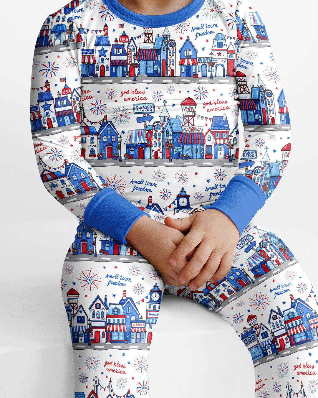 Small Town Freedom USA Bamboo Two Piece Long Sleeve Pajama Set
