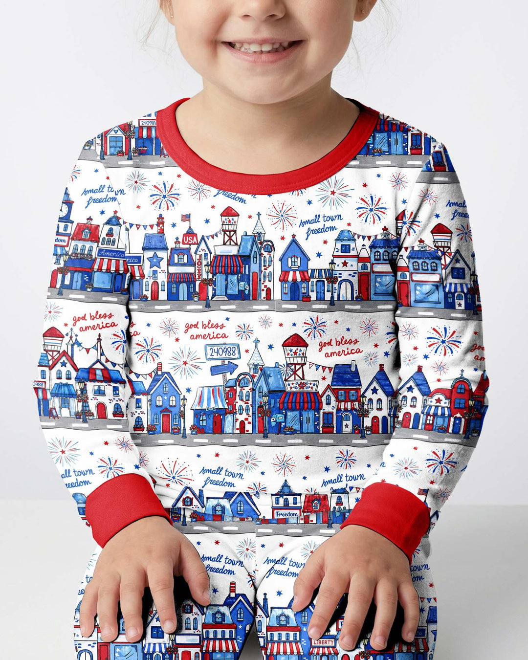 Small Town Freedom USA Bamboo Two Piece Long Sleeve Pajama Set