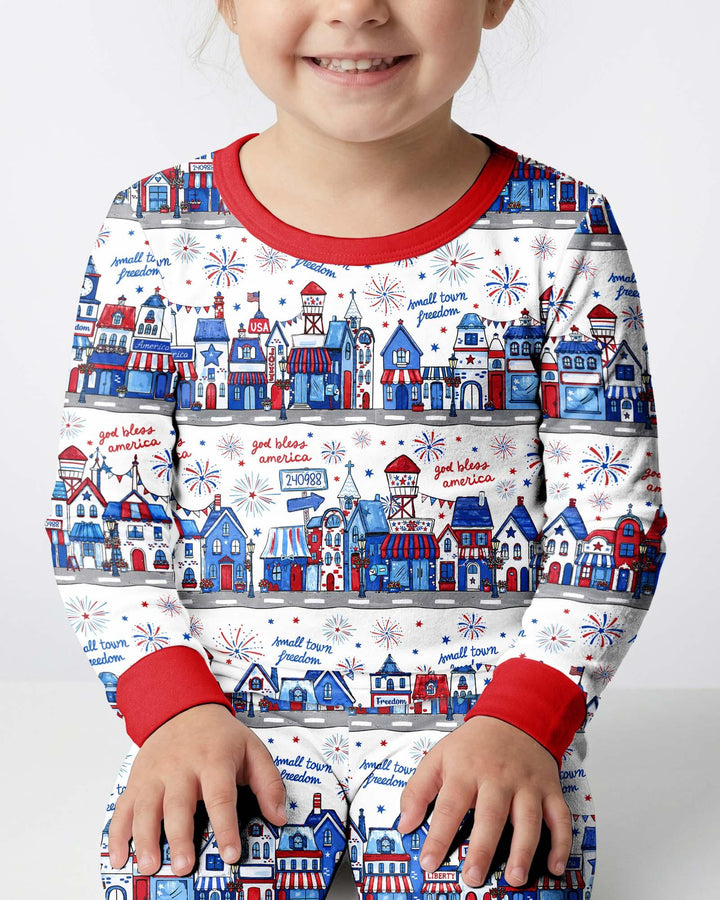 Small Town Freedom USA Bamboo Two Piece Long Sleeve Pajama Set