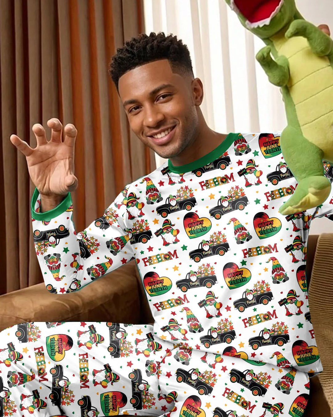 Gnome Happy Juneteenth Bamboo Men's Pajama Set