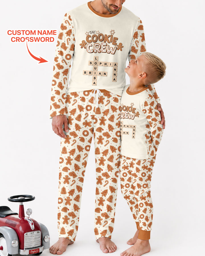 Custom Crossword Cookie Crew Bamboo Men's Pajama Set