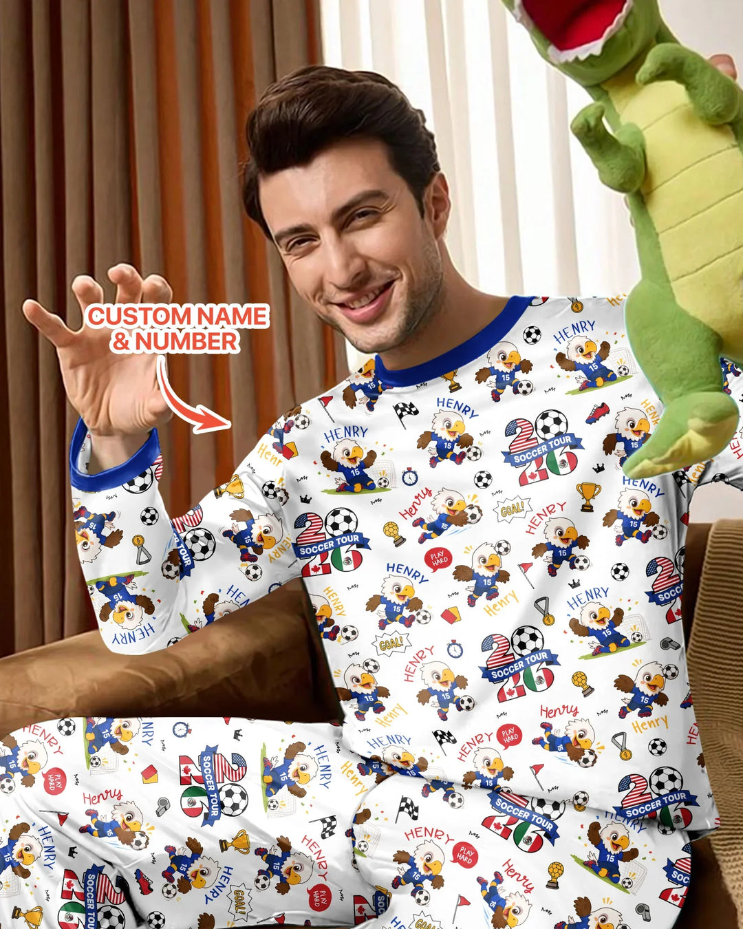 USA We Are Champions Soccer Tour 2026 Bamboo Men's Pajama Set