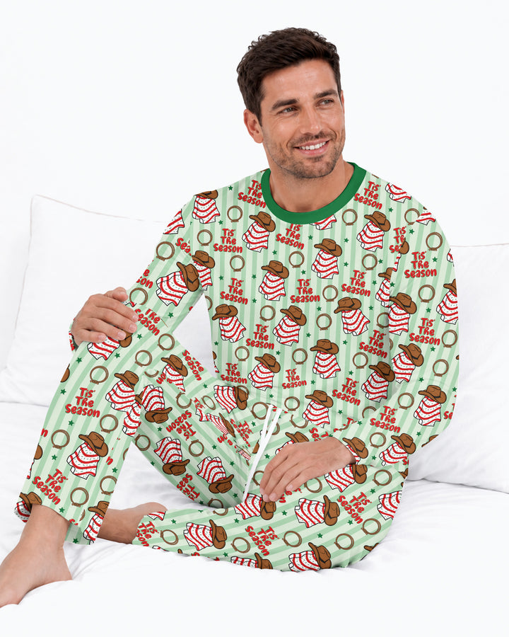 Western Christmas Tis the Season Bamboo Men's Pajama Set