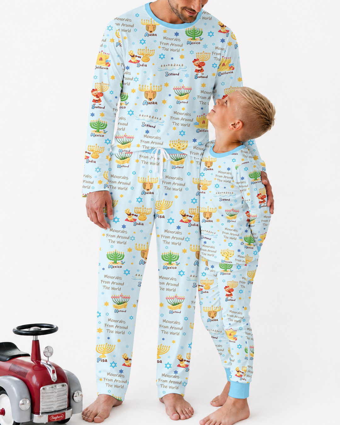 Menorahs From Around The World Bamboo Men's Pajama Set