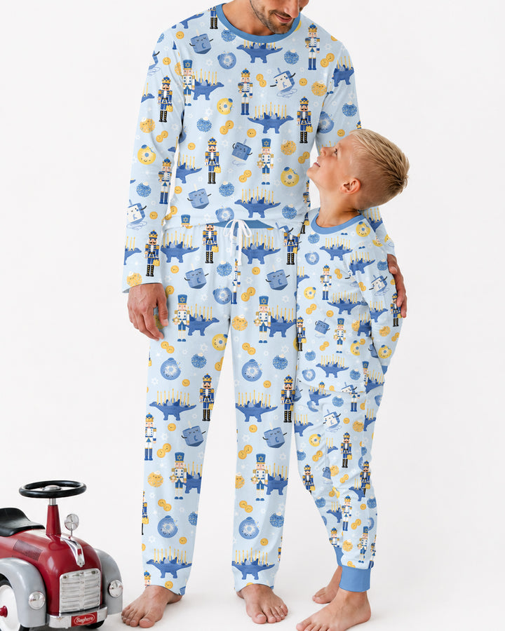 Hanukkah Nutcracker King Family Matching Bamboo Men's Pajama Set