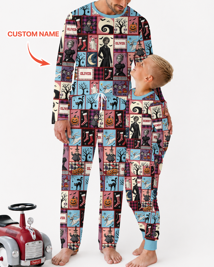 Vertical Halloween Bamboo Men's Pajama Set