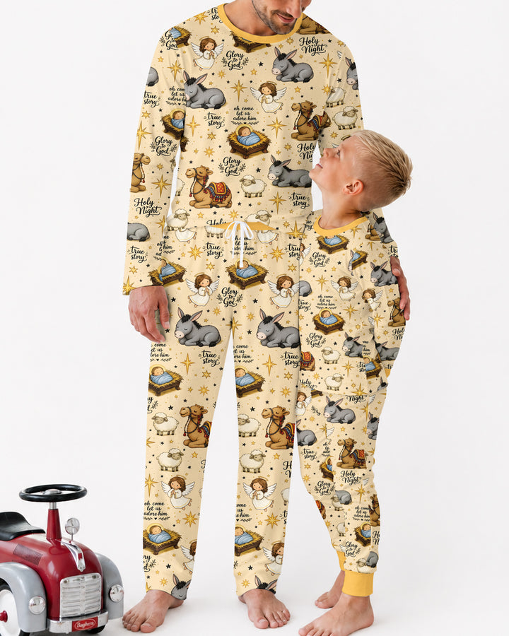 Nativity Christmas Holy Night Bamboo Men's Pajama Set