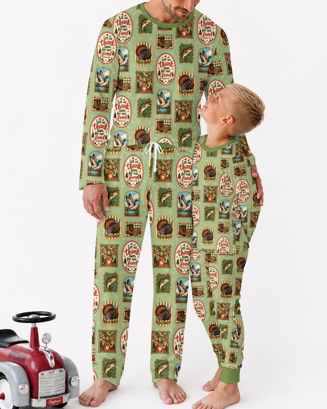 Hunting Let Us Thank Him For Our Food Bamboo Men's Pajama Set