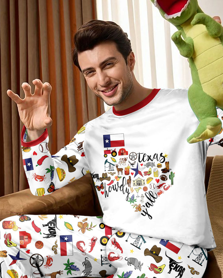 Texas Map Bamboo Men's Pajama Set