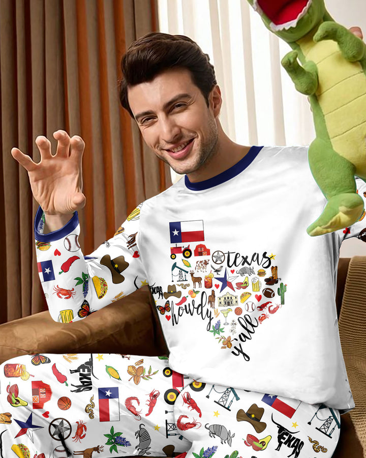 Texas Map Bamboo Men's Pajama Set